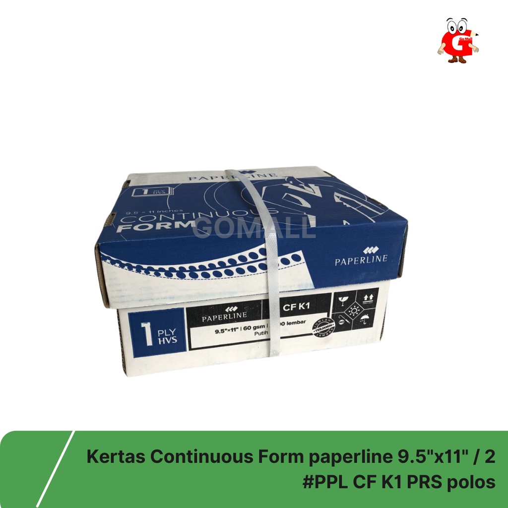 

Paperline Kertas Continuous Form / CF K1 Putih - 1 Ply - Pendek / Dibagi 2 ( 9,5 x 5.5 Inch )