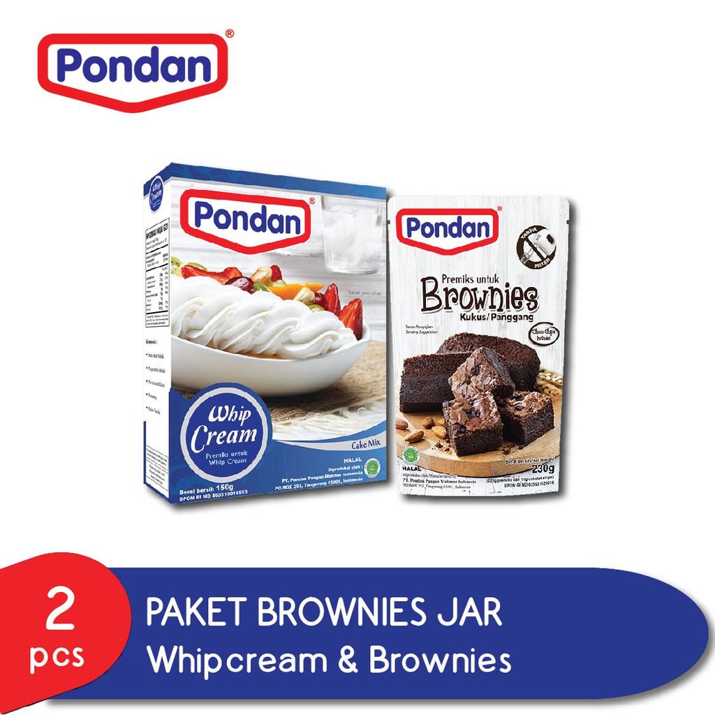 

Pondan Whipcream 150g & Brownies Kukus/Panggang 230g