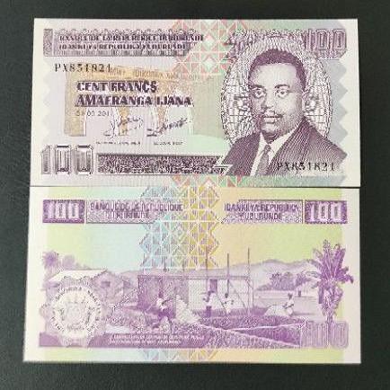 Uang Asing Burundi Pecahan 100 Cent Francs