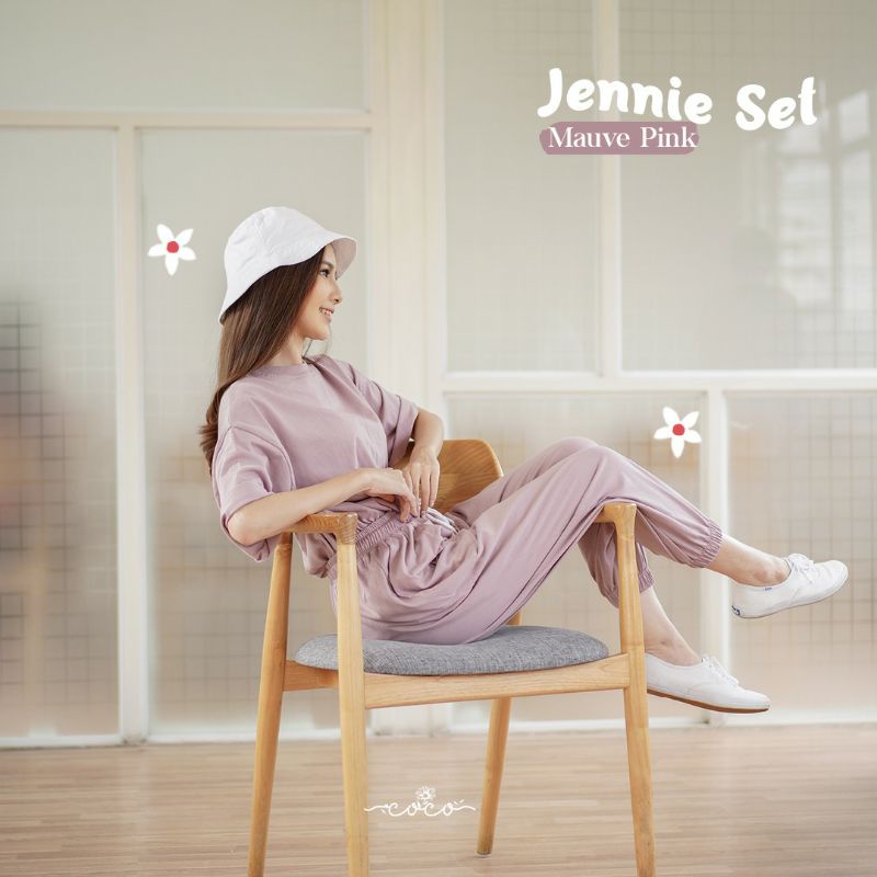 COCO - JENNIE SET - Celana Panjang - Setelan Wanita - Homewear - Pakaian Wanita - Piyama Wanita - Dailywear - Set Wanita-6