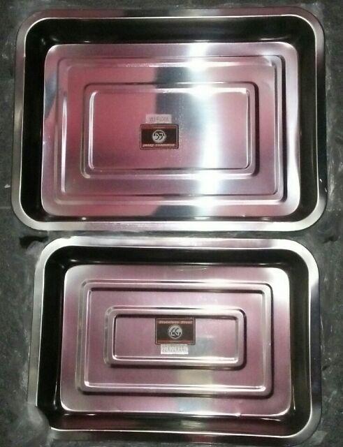 3 Pcs - Nampan / Baki Stainless Segi 27 X 36 Cm