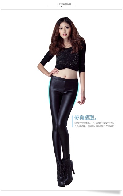 IMPORT MOLLAD Legging Leather Celana Legging Thermal Kulit Velvet Bulu Fur