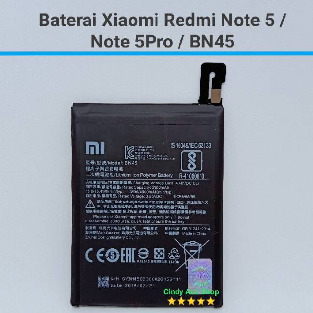 Baterai Battry Batre Original Xiaomi Redmi Note 5 Note 5 Pro Note 5 Plus BN45 BN 45