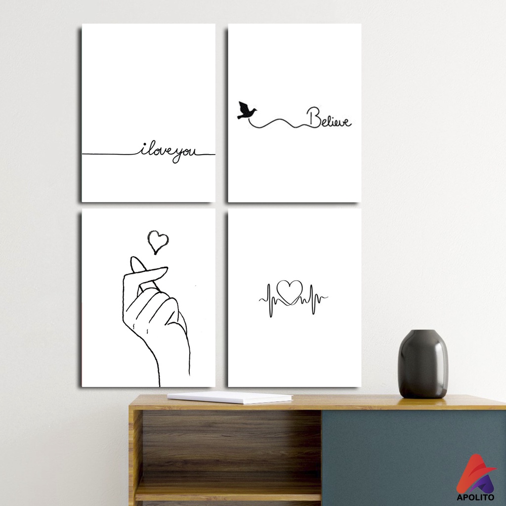 HIASAN DINDING MONOCHROME WALL DECOR PAJANGAN POSTER DINDING KAYU MONOCHROME