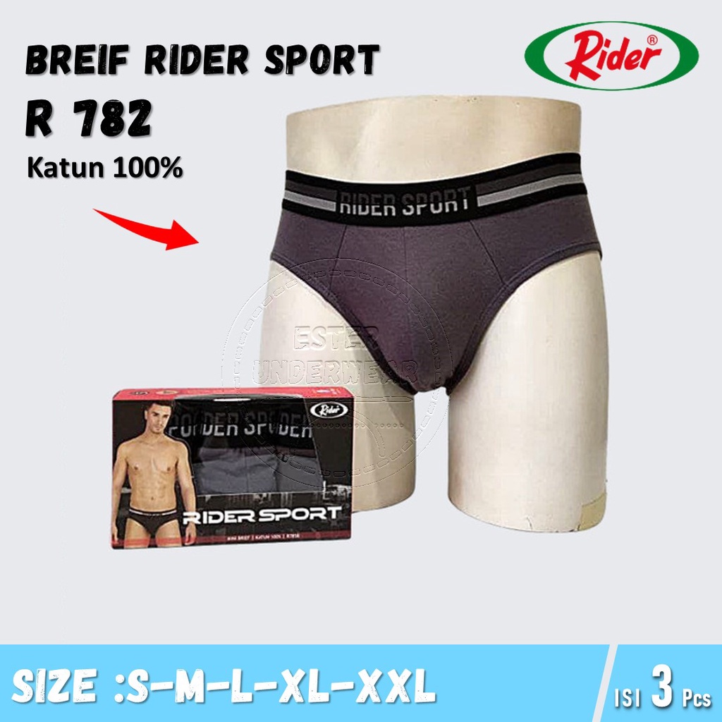 Celana Dalam pria Rider Sport R 785 Isi 3Pcs/Pack Bahan Katun