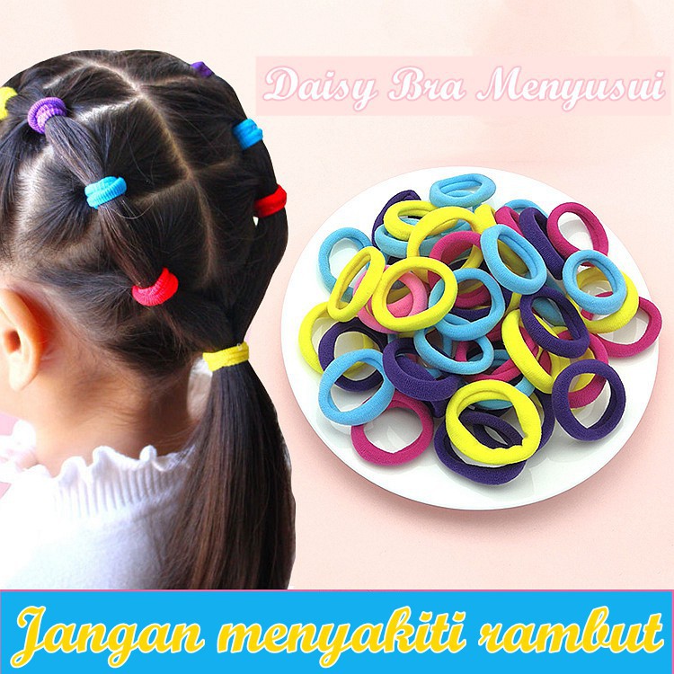 (DAPET 10) Kunciran Rambut Anak Perempuan Gemas Rainbow Karet Kuncir Import