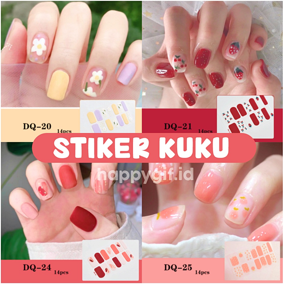 Premium Nail Art Sticker DQ Series 14 Pcs Stiker Kuku KU030