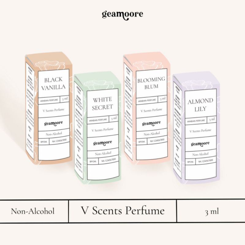 [READY STOCK] BPOM V SCENT PARFUME  3 ml BY GEAMOORE - MISK THAHARAH - DISTRI RESMI