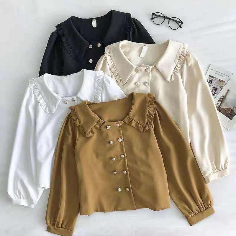 T&C.18 Baju Atasan Wanita Kekinian / Gloni Blouse /Busana Santai Cewek / Blus Lengan Panjang / Ootd