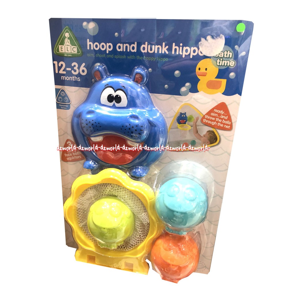 ELC Hoop And Dunk Hippo Mainan Lempar Bola Saat Mandi Kudanil