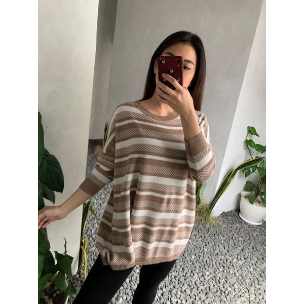 Remo Sweater Cotton Knit - Blouse Rajut Jumbo Wanita (1634)