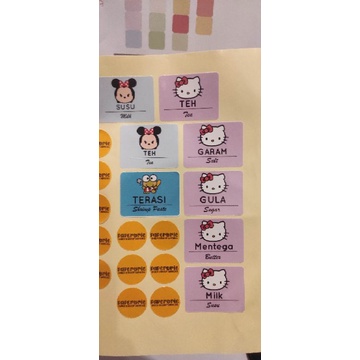 Sticker bumbu dapur motif lucu cute