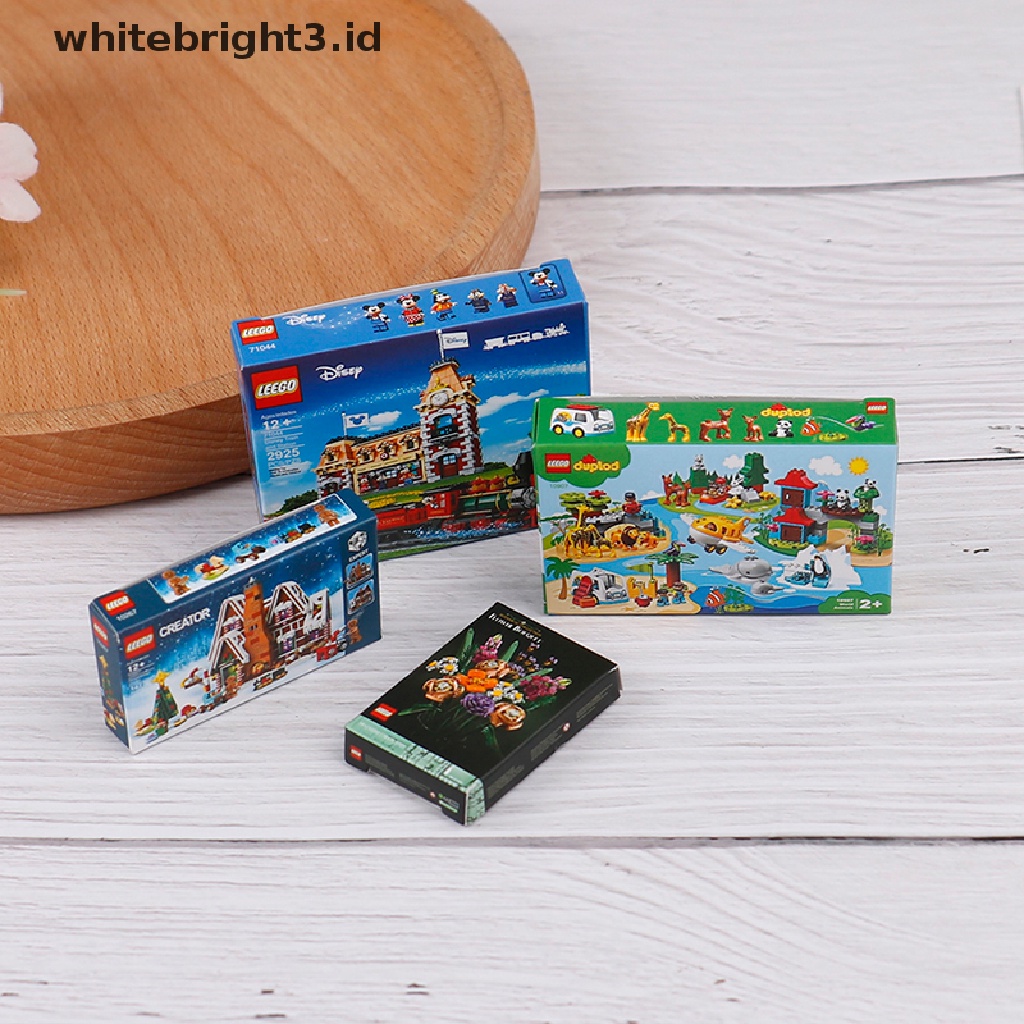 {whitebright3.id} Dollhouse Miniature Building Blocks and Box Simulation Model Toy ,