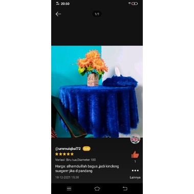 Taplak Meja Bulat 100cm Gratis Sarungtisu Bulu Rasfur