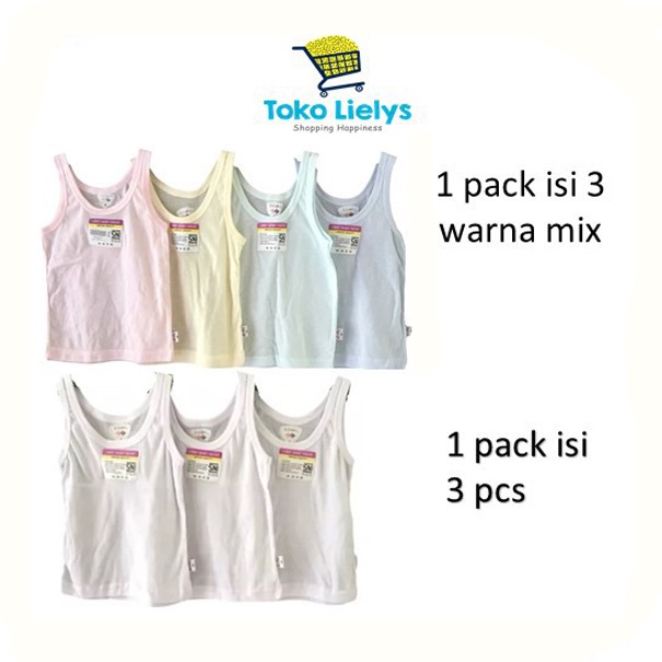 3 PCS LIBBY SINGLET POLOS KAOS DALAM ANAK