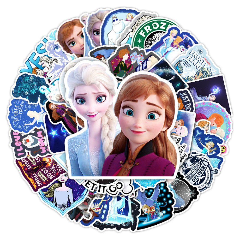 Mxbeauty Frozen Stiker 50 Pcs DIY Dekorasi Klasik Anime Laptop Motor Sekolah Kantor Perlengkapan Koper Skateboard Animel Stiker