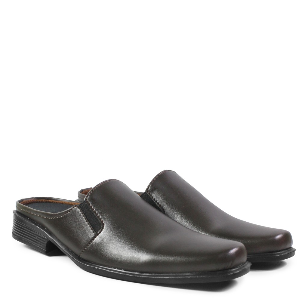 COD!! Sepatu Formal Pria Crocodile Bustong Pocinki Coklat Pantofel Selop Kasual Kerja Kantor Keren