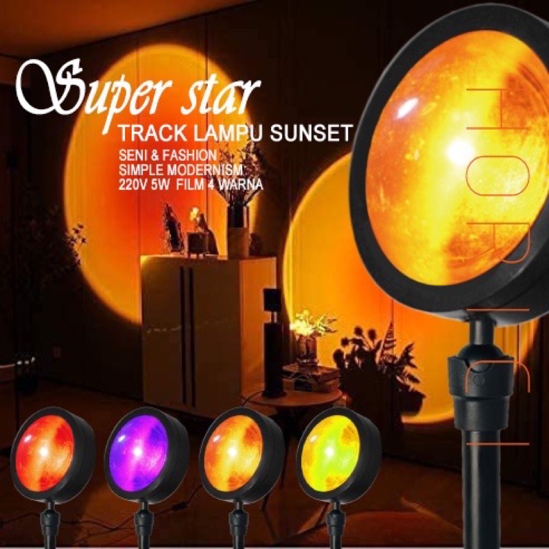 Lampu Sunset Proyektor Lampu Tidur Fill Light Hias Background Foto