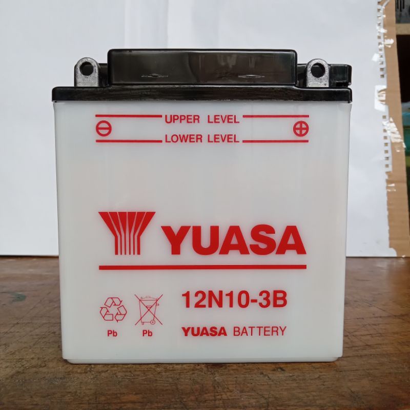 AKI / ACCU YUASA 12N10-3B (BASAH) 12V-10AH ( MERCY / VESPA / SETRUM ) AKI BASAH YUASA 12N10 3B-A // 