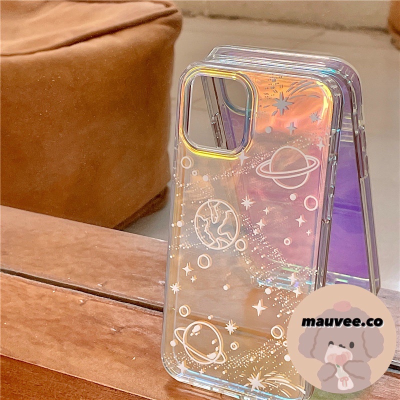 [READY STOCK] IPHONE CASE HOLOGRAM AESTHETIC SPACE PLANET PREMIUM