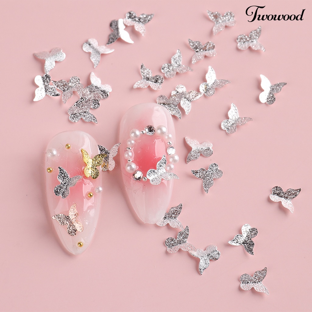 Twowood Ornamen Kupu-Kupu Bahan Metal Untuk Dekorasi Nail Art