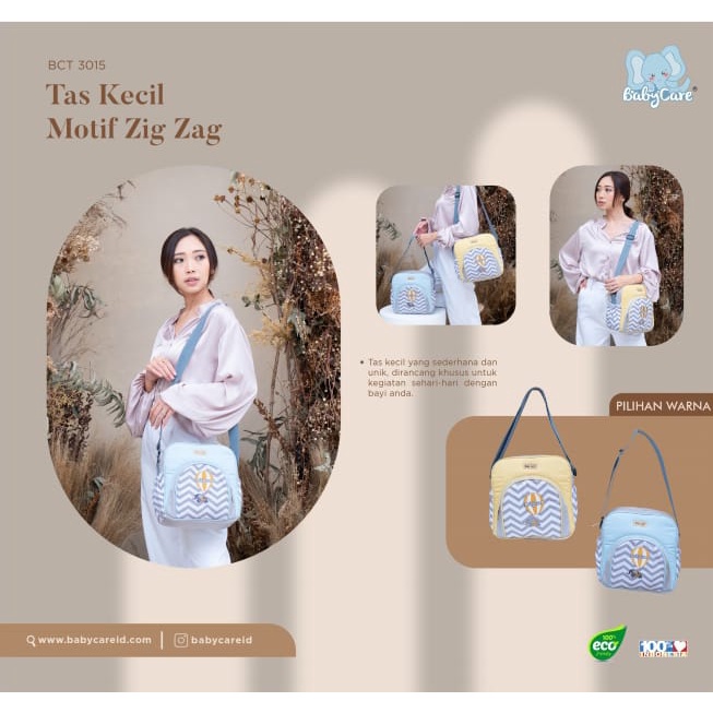 Tas Bayi BabyCare Zigzag Series Perlengkapan Botol susu Baju Bayi &amp; Popok Bayi