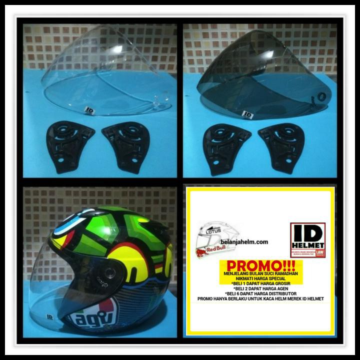 PAKET HEMAT KACA HELM KYT Z JET SOLID, DJMARU, DJ MARU, GALAXY SLIDE (BENING) - CLEAR 