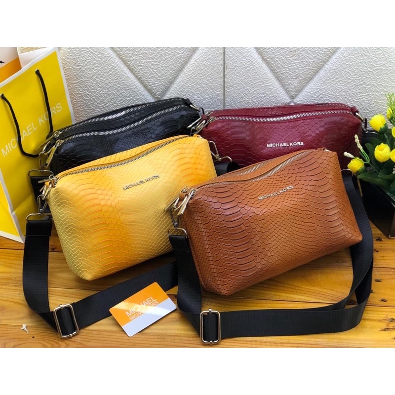 tas sling mk croco ruang 2 free paperbag uk 25x16 kode 8919