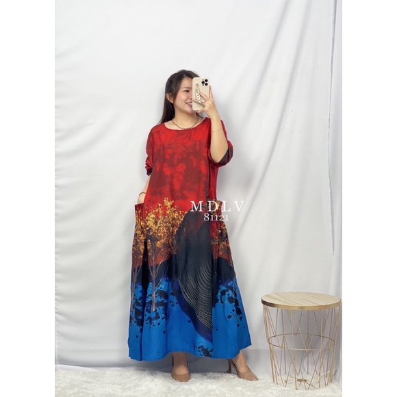 MDLV ~ 81121 AURORA LOOSE DRESS LONG DRESS GAMIS IMPORT FASHION MUSLIM  FASHION IMPORT WANITA