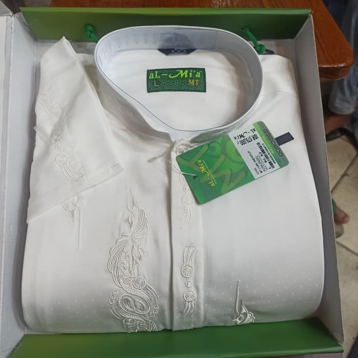 PROMO Baju koko al mia New MT 100% Original_Putih/Natural  TERMURAH