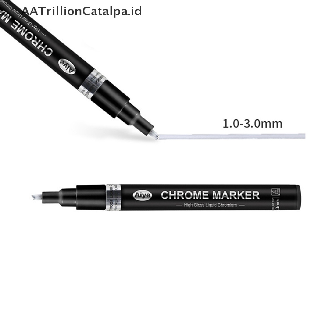 Aatrillioncatalpa 1Pc Pen Metal Lapis Chrome 0.7-3mm Untuk DIY Cat Cermin