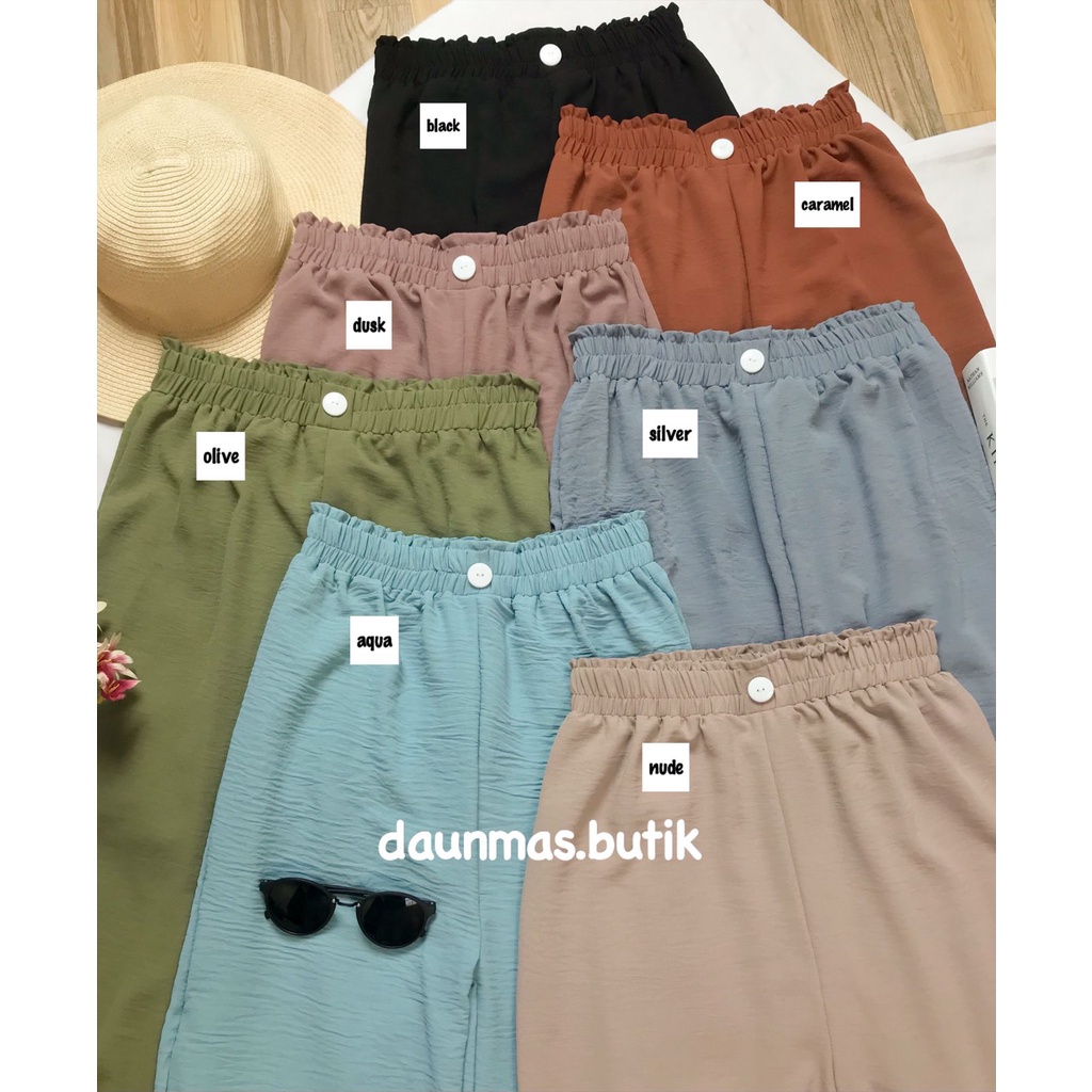 1KG MUAT 4PCS | FLOWY KULOT HIGHWAIST AIRFLOW CRINKLE KANCING HITS OOTD ORIGINAL FASHION WANITA TERMURAH