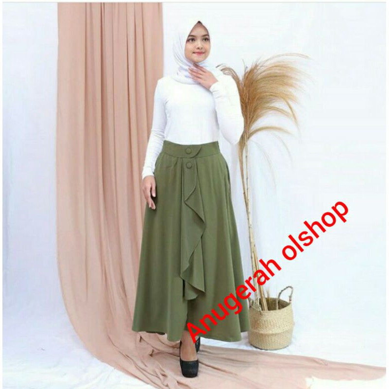 Rok husna kancing rempel