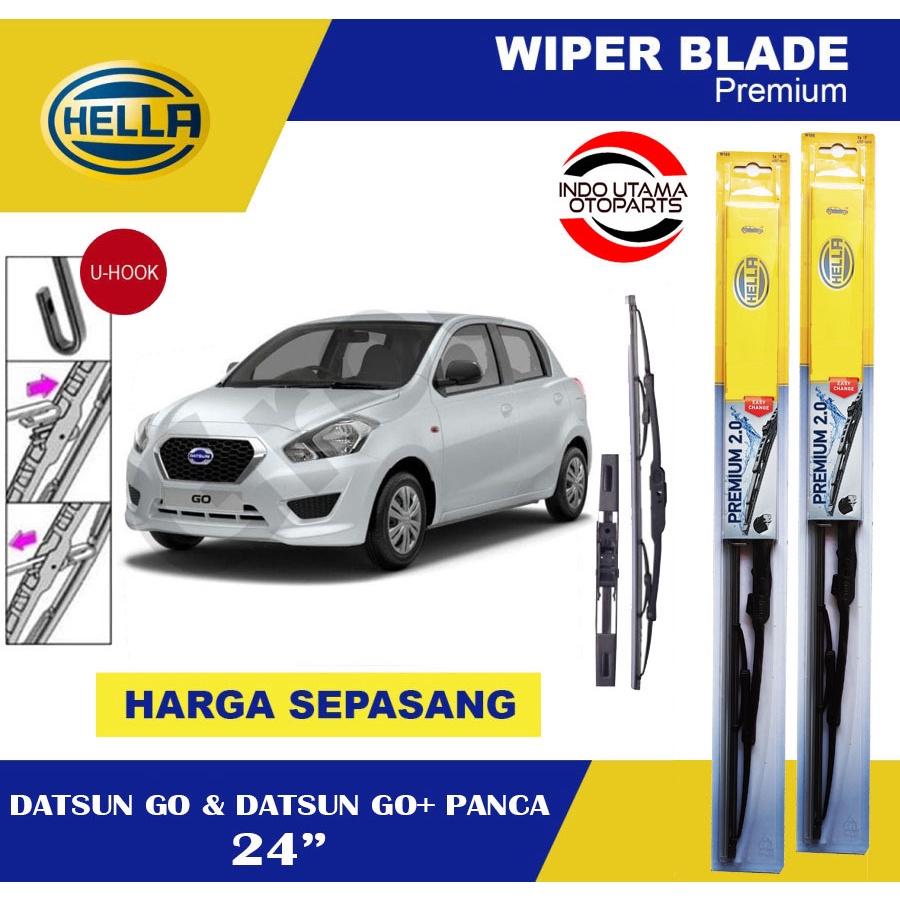 Wiper Blade Mobil Datsun Go &amp; Datsun Go+ Panca HELLA Premium 2.0 (24 Inch)