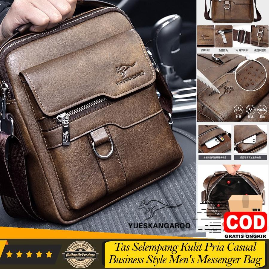 Best Seller[ORIGINAL] Yueskangaroo Tas Selempang Kulit Import Pria Casual Business Style Men's Messe
