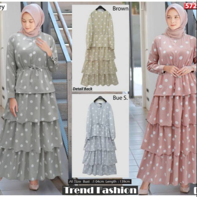 Gamis umpak tingkat polkadot ori EXTU