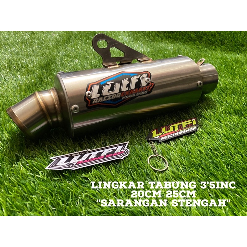 slincer original Lutfi racing exhaust 20cm 25cm inlet 50mm "sarangan stengah"