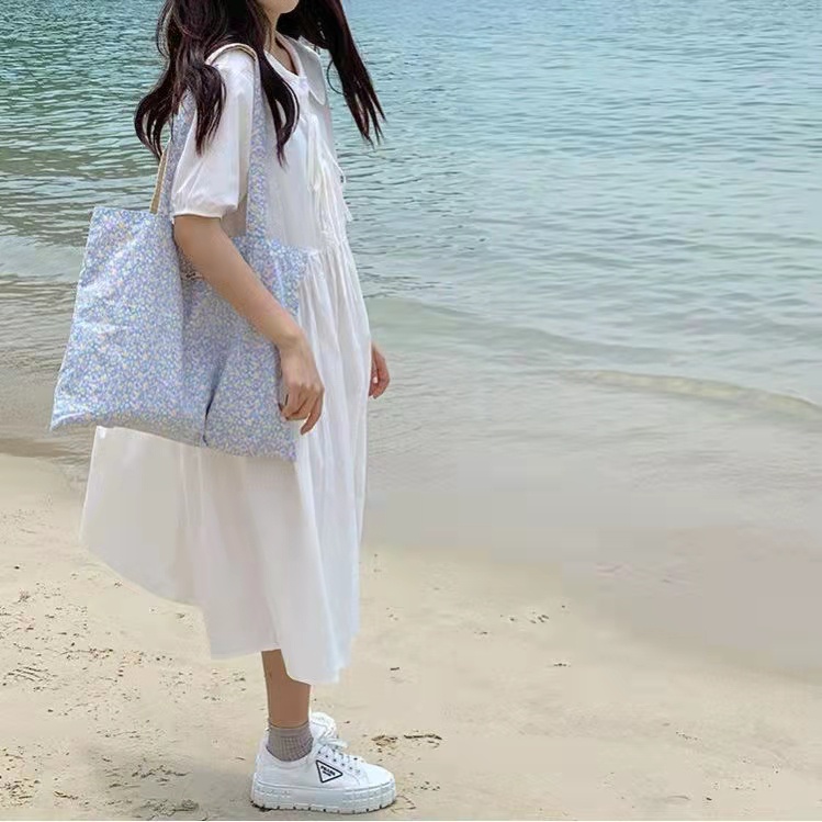 Korean Vintage Plain Summer Dress 2418 (S-XL)