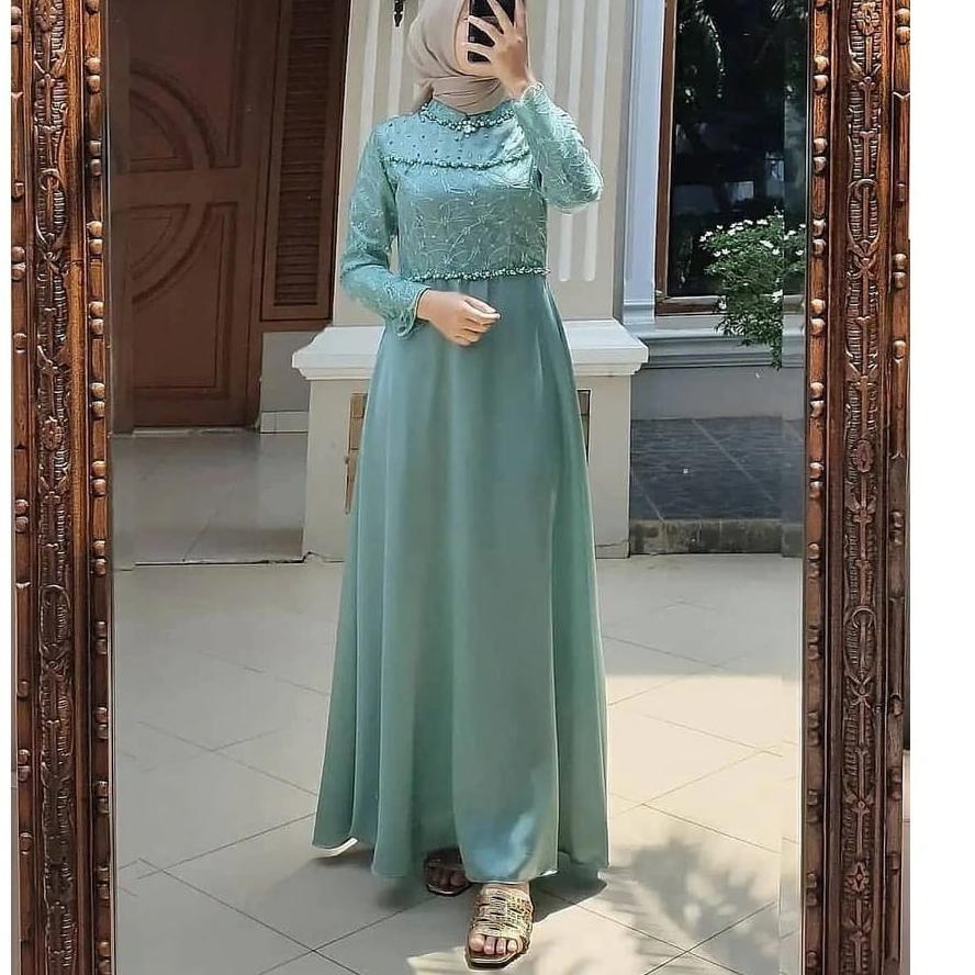 "PAD.22Jn22ᴿ" ADA JUMBO BISA SRAGAM Tiara Dress Gamis Pesta Velvet Brukat Premium Gamis Modern Musli