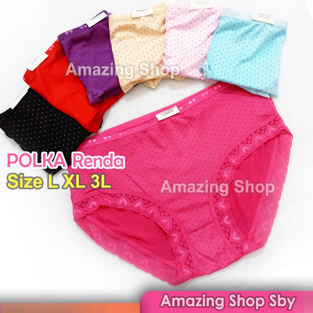 CD Celana Dalam Wanita Import Polkadot Renda Amazing Shop