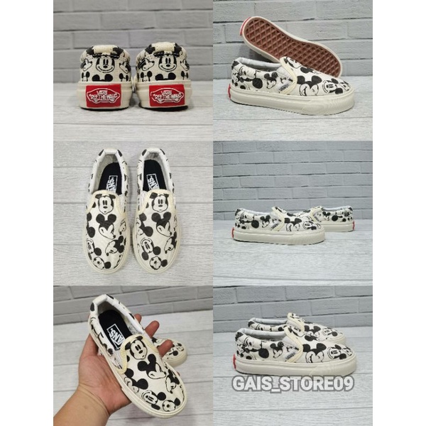 Sepatu anak vans slip on motif karakter mickey mouse termurah SIZE 16-35