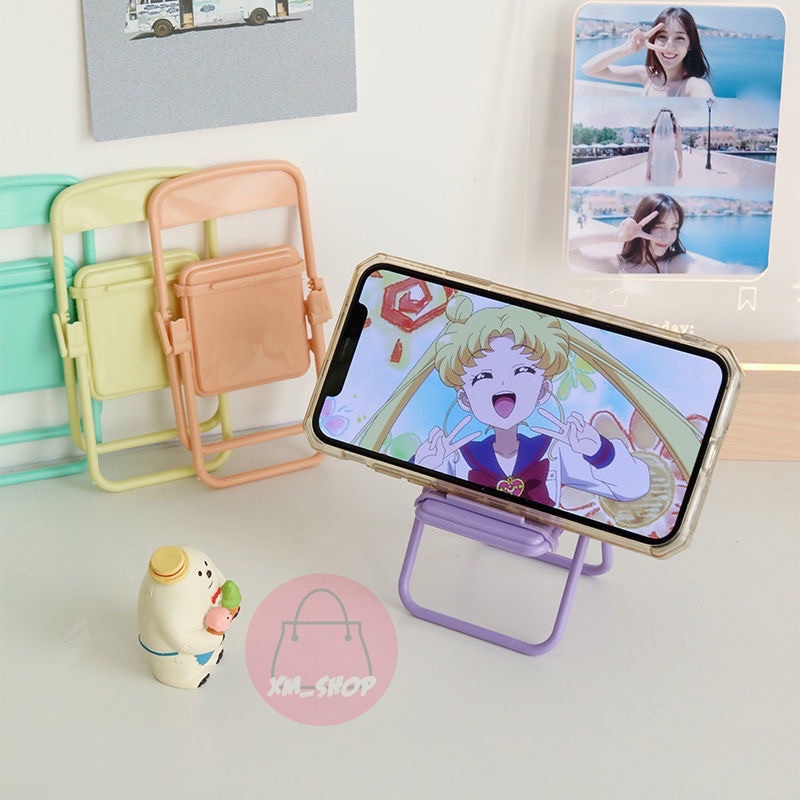 STAND HOLDER HP /LAPTOP DUDUKAN SERBAGUNA BENTUK KURSI LIPAT LUCU