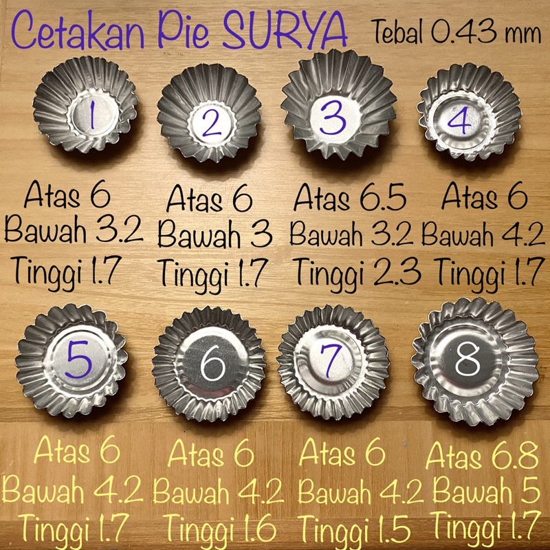 Cetakan Pie SURYA isi 12 / Loyang Pie Susu Tebal / Cetakan Pai Susu / Cetakan Egg Tart / Cetakan Mini Pie Aluminium Press Tanpa Sambungan Tebal / Cetakan Pai Susu / Cetakan Pie Buah / Cetakan Pai Buah