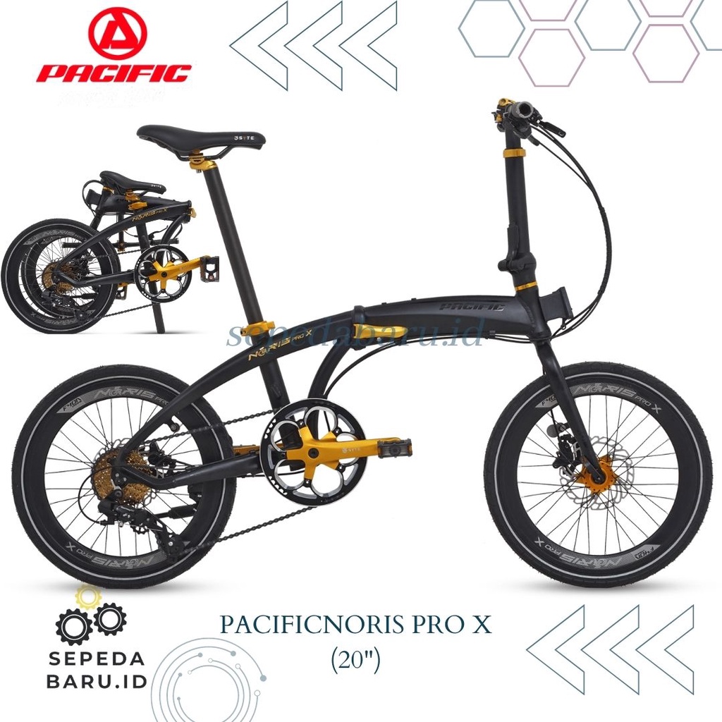 Sepeda Lipat PACIFIC NORIS PRO X (20 Inch || Alloy 8 Speed || Hidrolik)