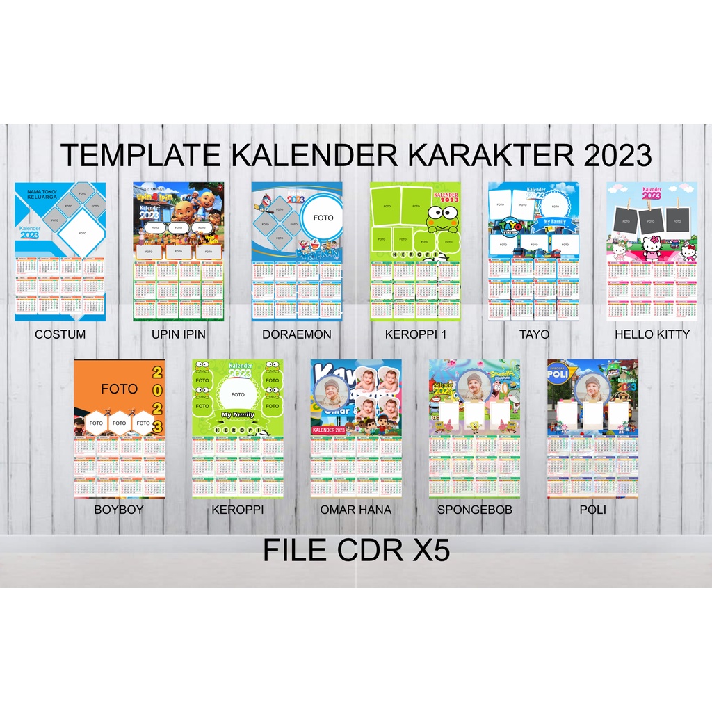 template kalender 2023 cdr