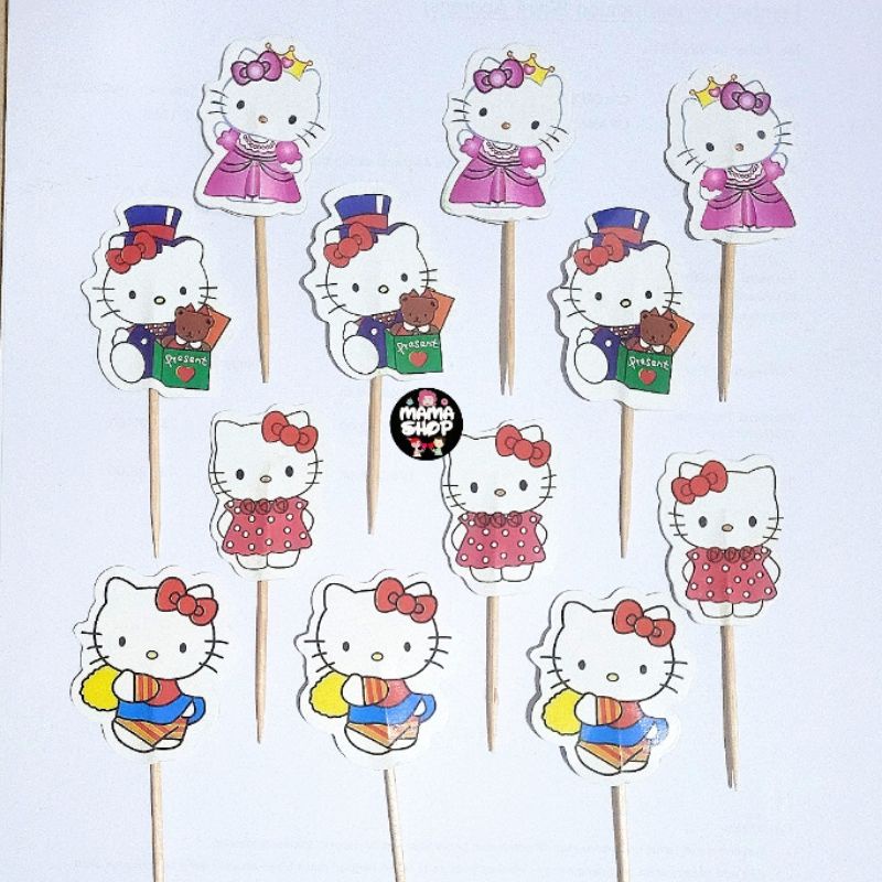 Topper Kue Ulang Tahun Hello Kitty Avenger Superhero Little Poni Dinosaurus Astronout Safari Animal Hiasan Kue Tusuk