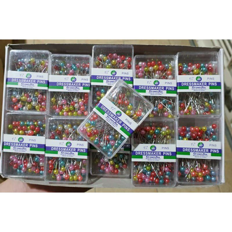 JARUM PENTUL warna warni bahan stainless per 1 box (-+100pc)