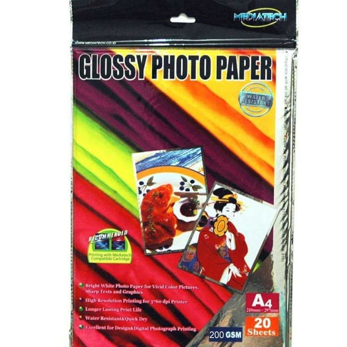 

Mediatech Digital Glossy Photo Paper A4 200 Gsm - 20 Sheet - 31011
