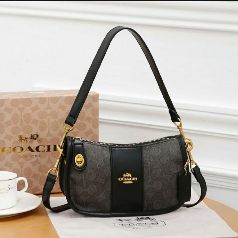 Top Handle bag co*ach women in signature jaquard HS0571/ Tas selempang &amp; bahu wanita semipremium