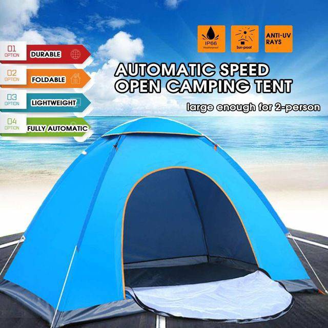 Tenda Camping Kamping Kemah Outdoor / Tenda Pantai Buka Otomatis 2 Orang Anti Air &amp; UV murah